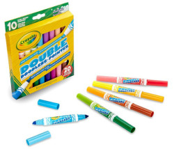 Смываемые двусторонние фломастеры Crayola 10 штук