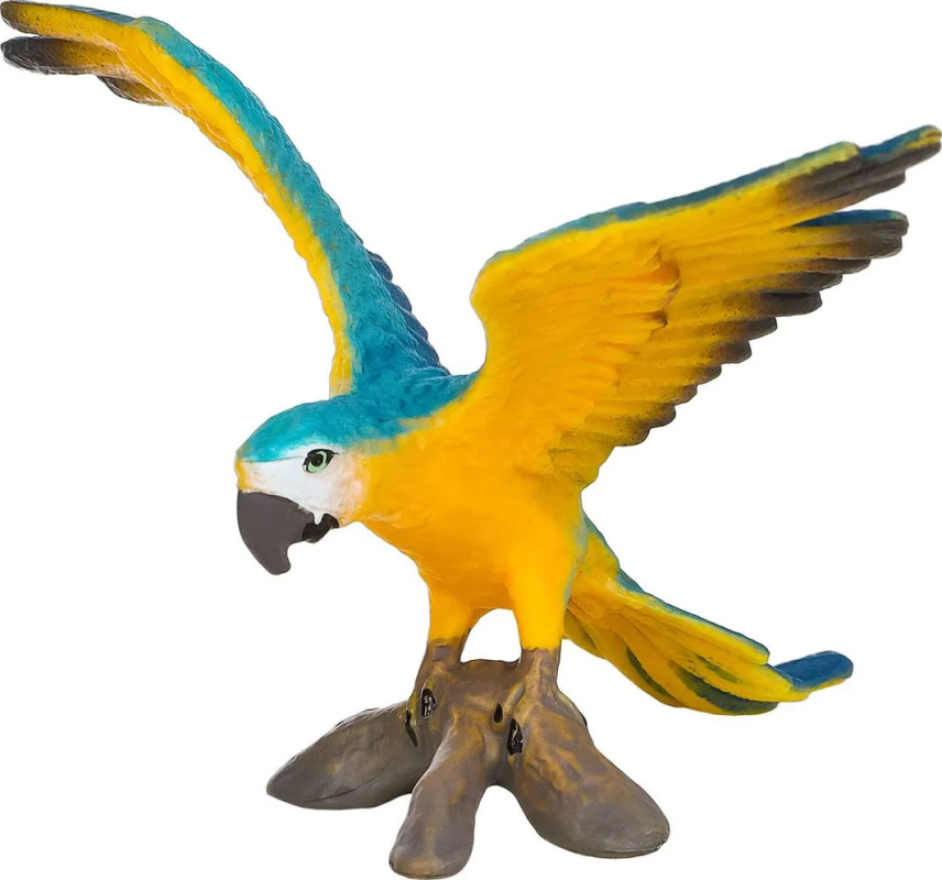 Фигурка игрушка серии Мир диких животных  птица Попугай Сине-желтый Ара Основная