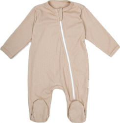 Комбинезон (слип) на молнии детский AMAROBABY Fashion, бежевый, р.68