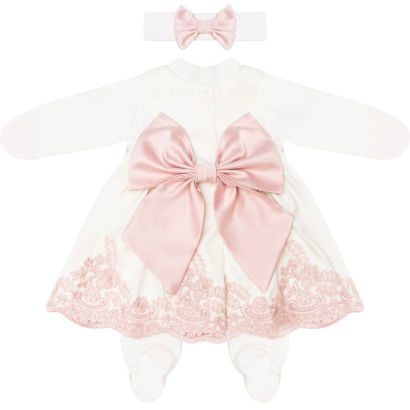 Комплект на выписку Luxury Baby Принцесса, комбинезон и платье Розы 62